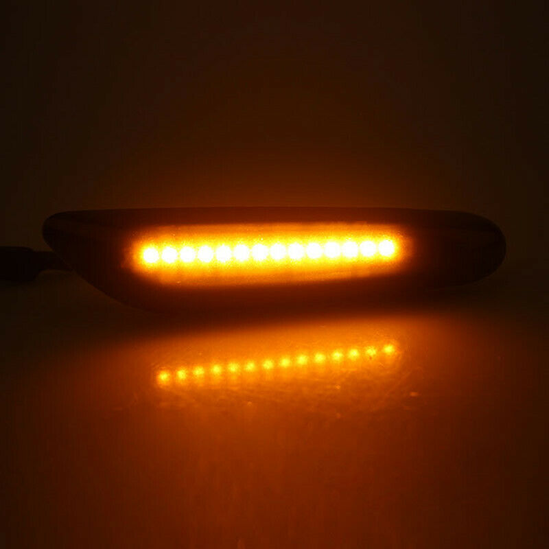 For BMW E46 E90 E60 E91 E92 E93 E82 Smoke Dynamic LED Side Marker Light Pair