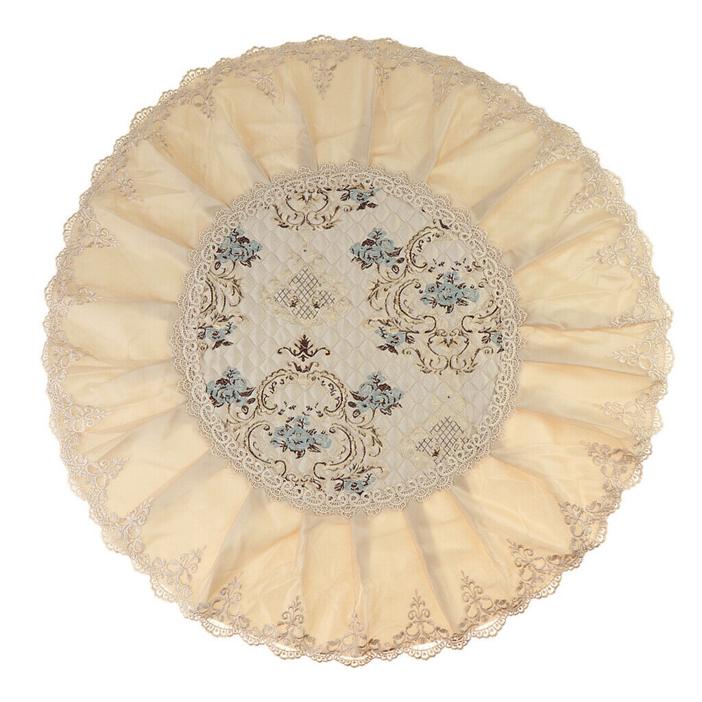 European Round Cabinet Hood Dust Cover Embroidered Dustproof Ornament Blue