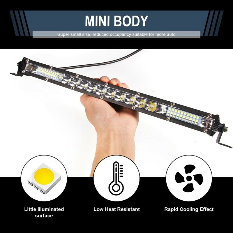 Ultra-Thin 1000W 12Inch Led WorkLight Bar Combo Flood Spot Offroad Truck UTVH2T7