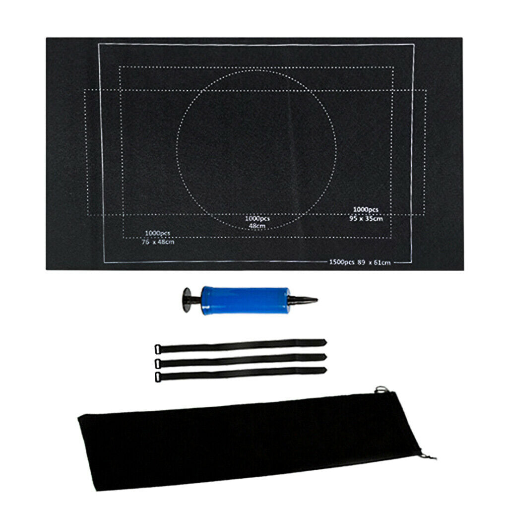 Portable Jigsaw Puzzle Play Mat 1500 Pieces Puzzles Travel Storage Bag Black