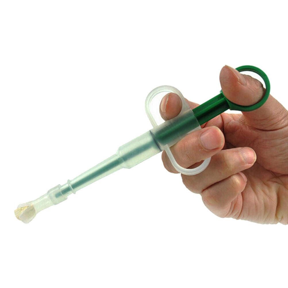 Pet Dog Cat Capsule Tablet Pill Gun Piller Pusher Syringe Doser- Green - mdXJGR