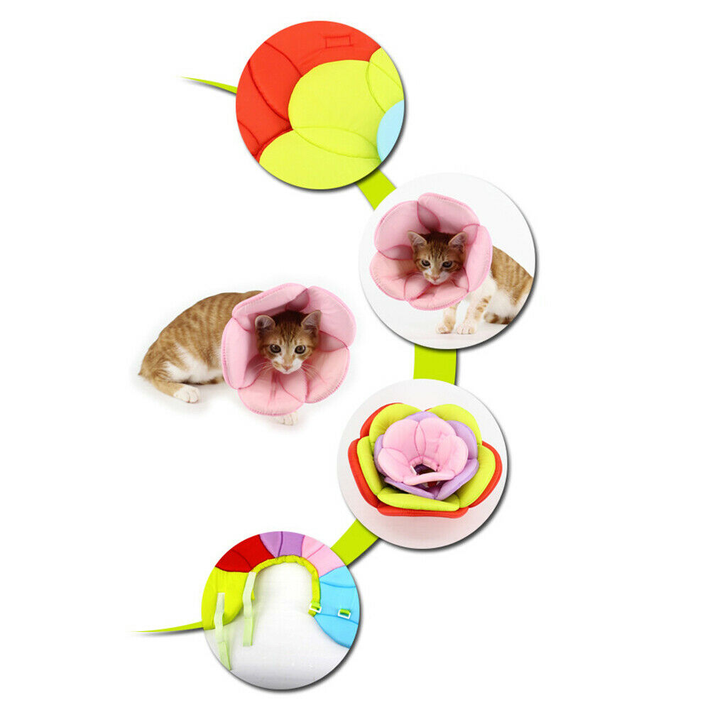 2 Pcs Pet Cone  E-Collar For Cats Dogs Soft Cloth Anti-Bite