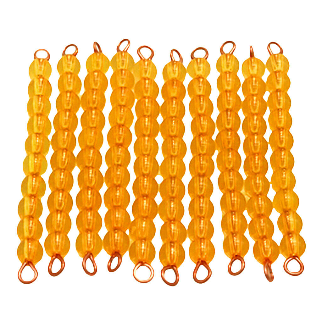 10 Pieces   Golden Bead Thousand Beads 1-100 Numbers