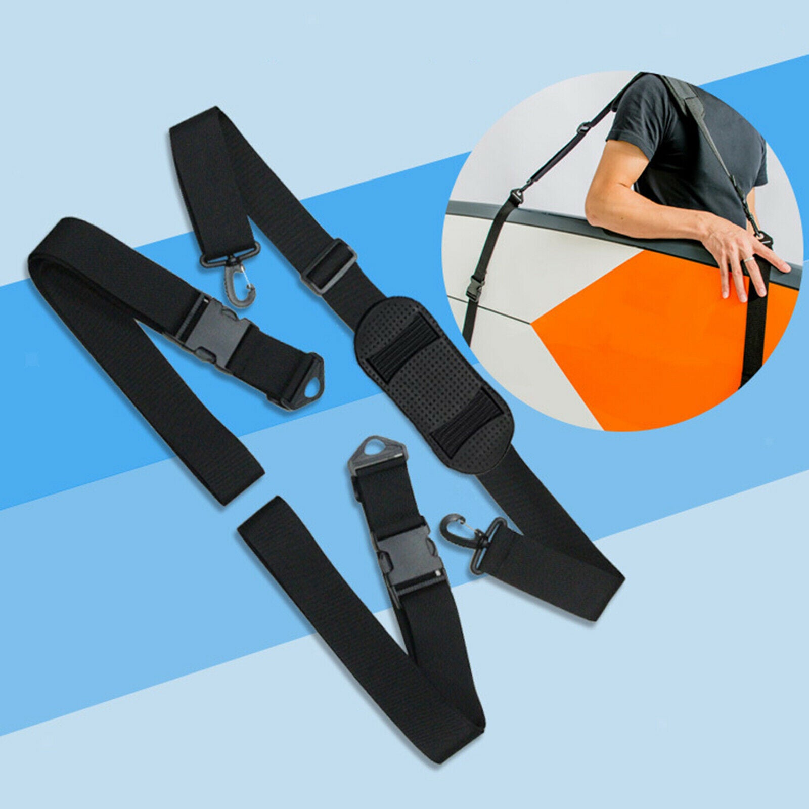 Universal Surfboard Shoulder Carry Sling Kayak Strap Surf Board Carrier Pads