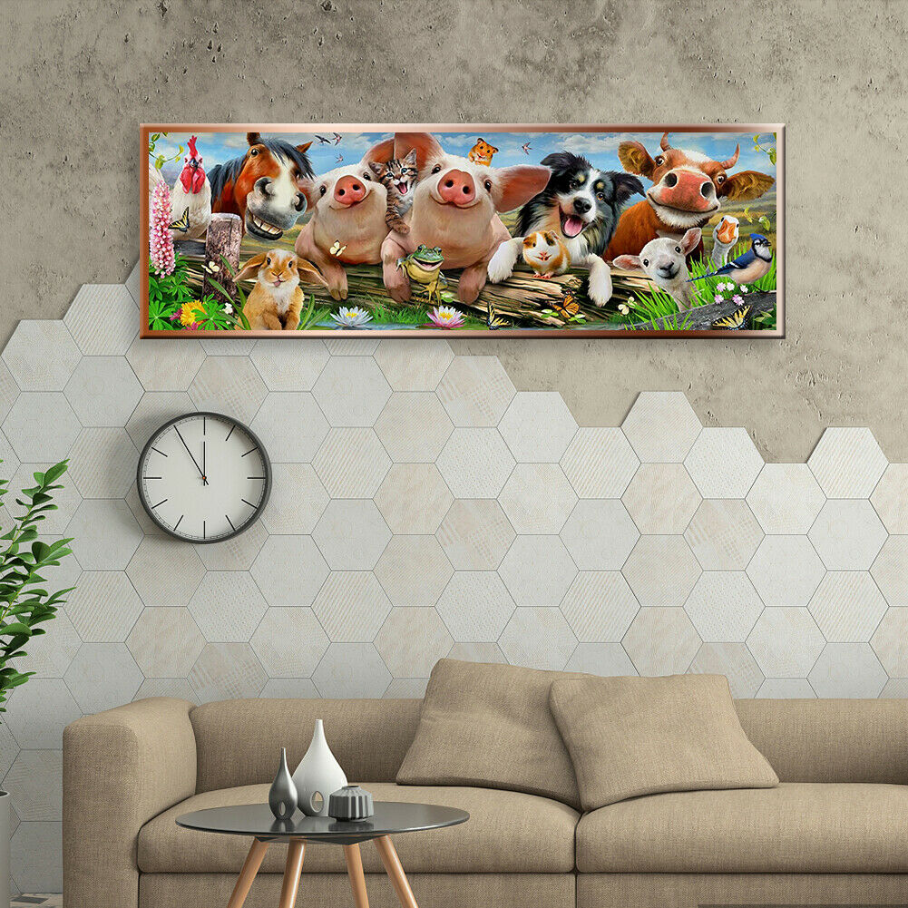 DIY Diamond Painting Kit Animal Family Full Round Drill Picture Handicrafts @