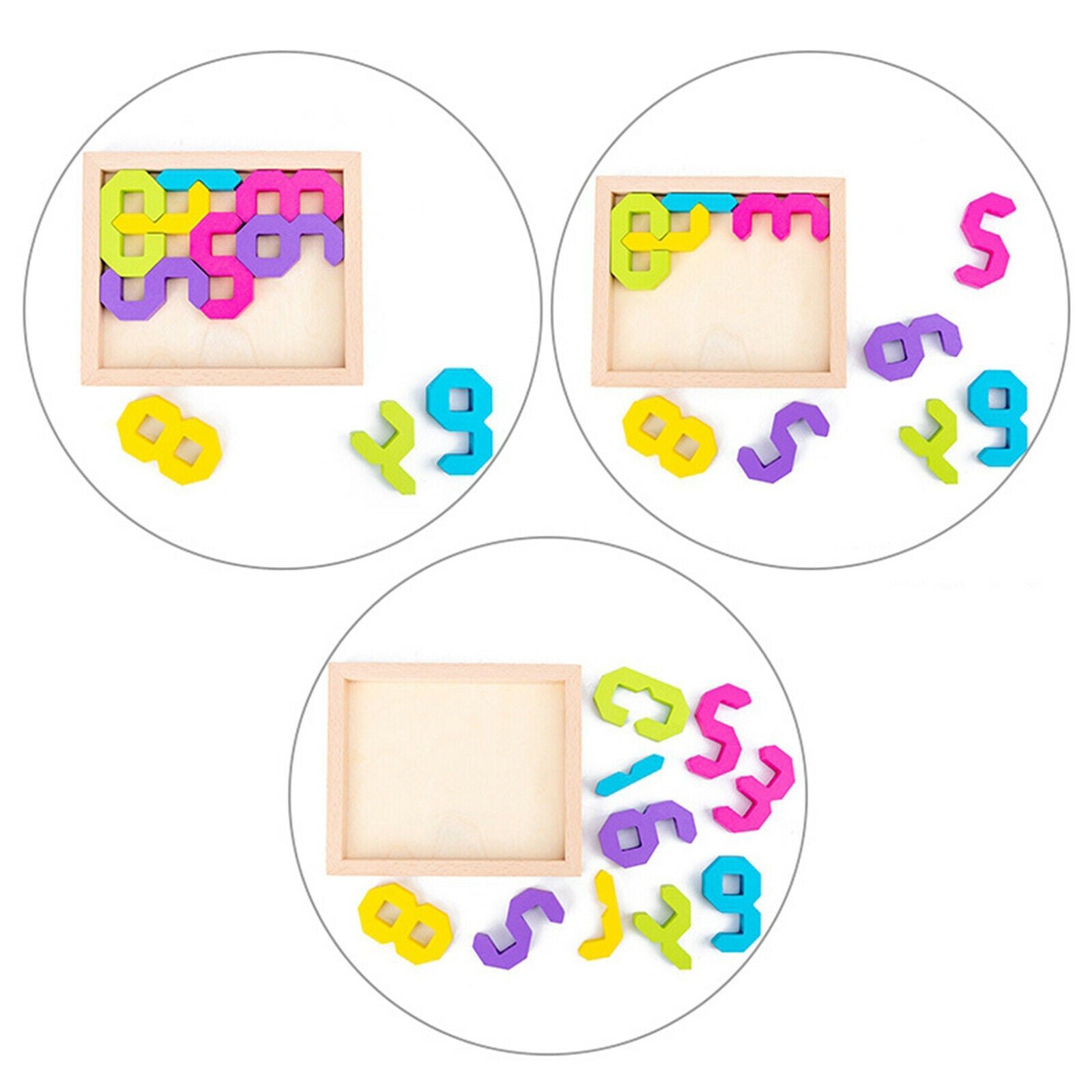 Early Learning Wooden Number Blocks Math Develop Kids' Colors Recognition