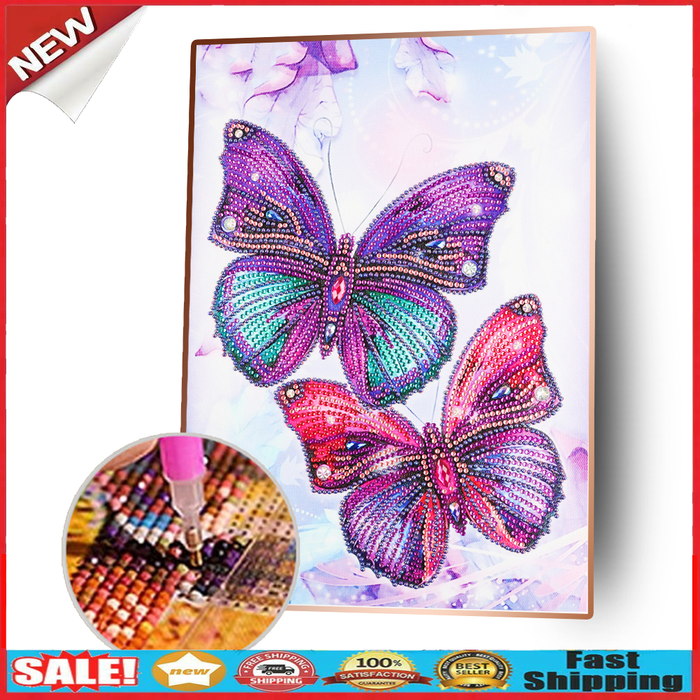 5D Special Shaped Butterfly Diamond Painting Cross Stitch Art Home Decor @