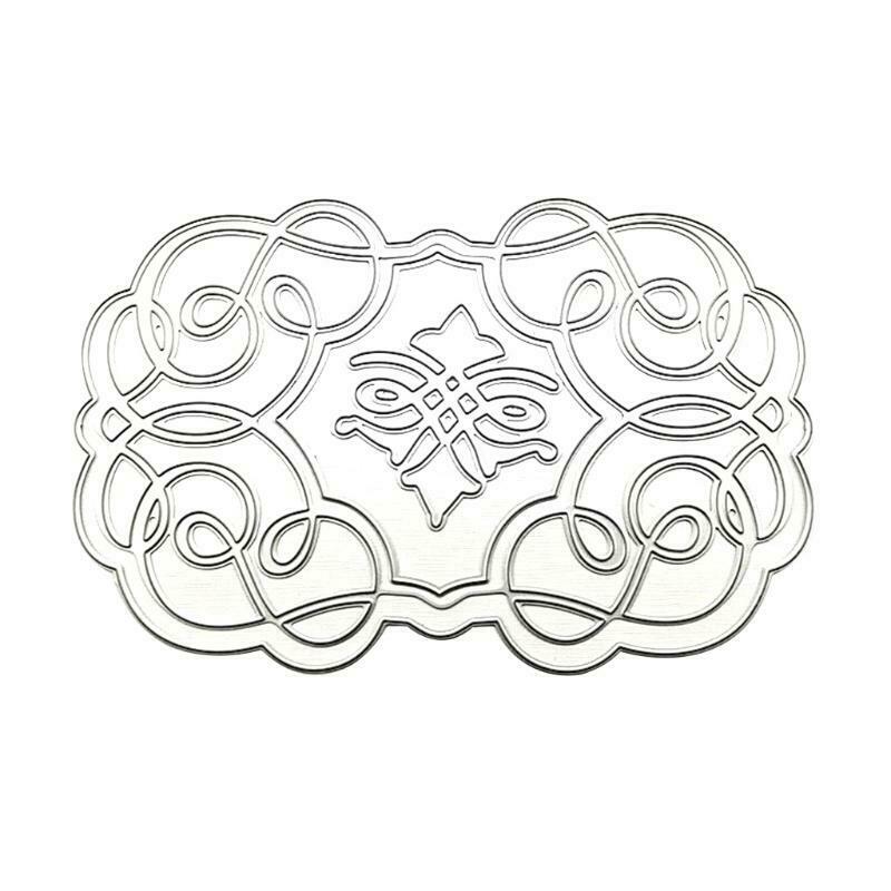 Striped Floral Background Metal Cutting Dies Greeting Card Stencil DIY Template