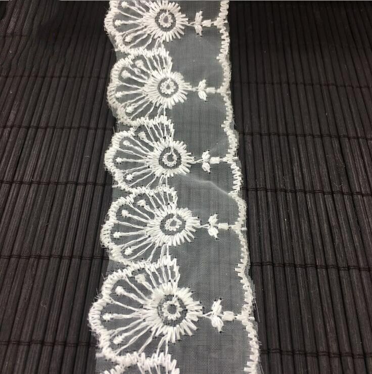 5 Yards Glass yarn embroidery lace Trim clothing skirt Home Decoration DIY