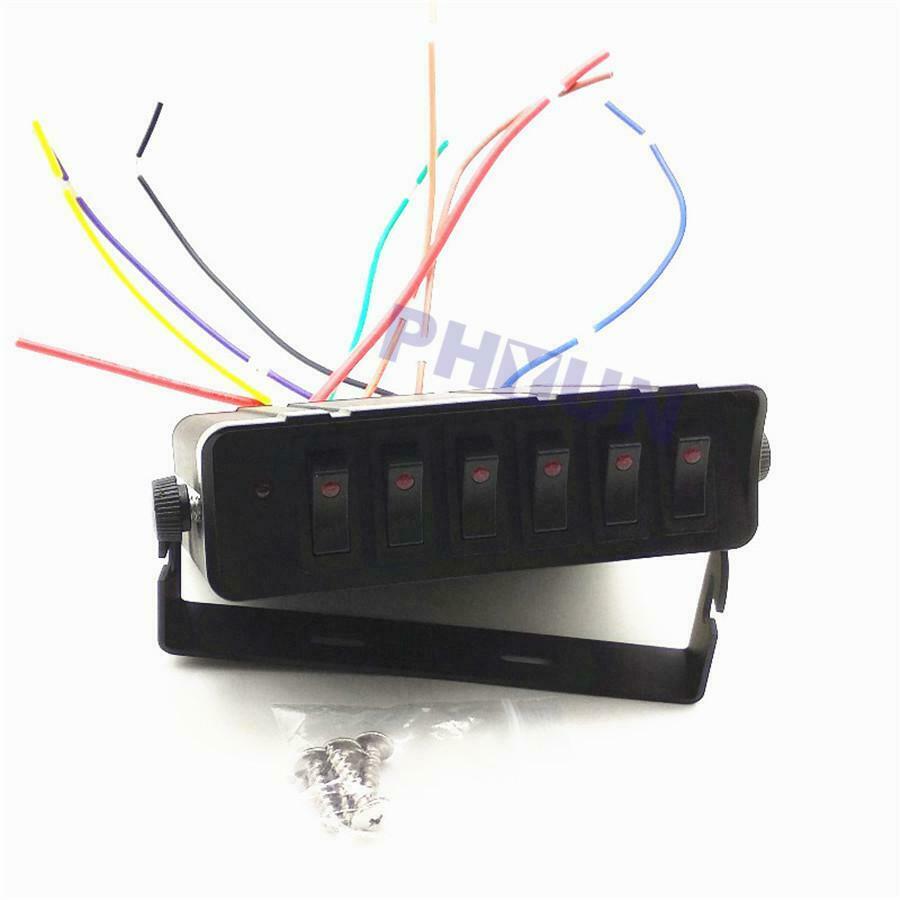 12V 6-Gang Rocker Switch Box For Off-road Lighting &Heavy-hitting Warning Lights