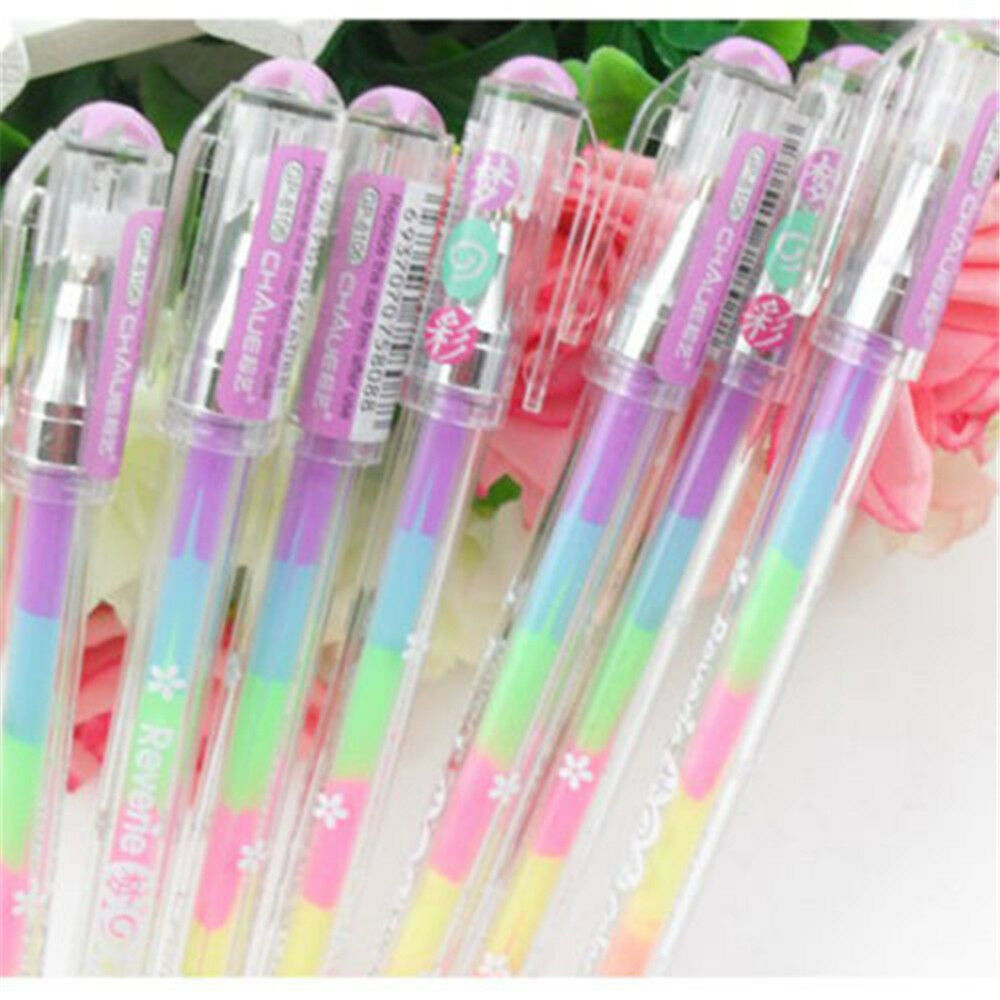 1x Gradient 6 Colors in 1 Pen Office Students Gel Pens Ink Pen Writing Tools Hot