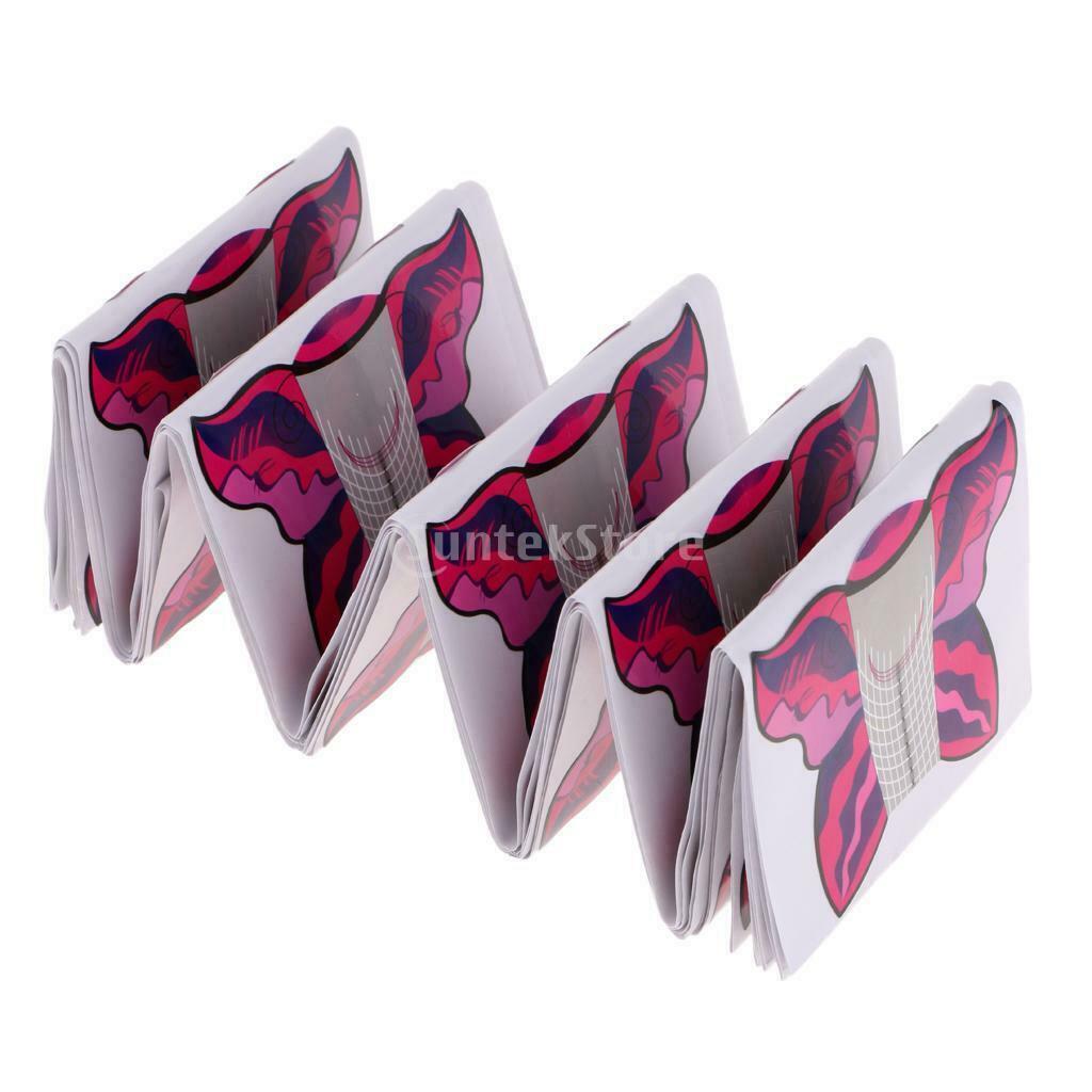 200pcs Square Nail Art Tips Extension Guide Form Stickers For Acrylic UV Gels