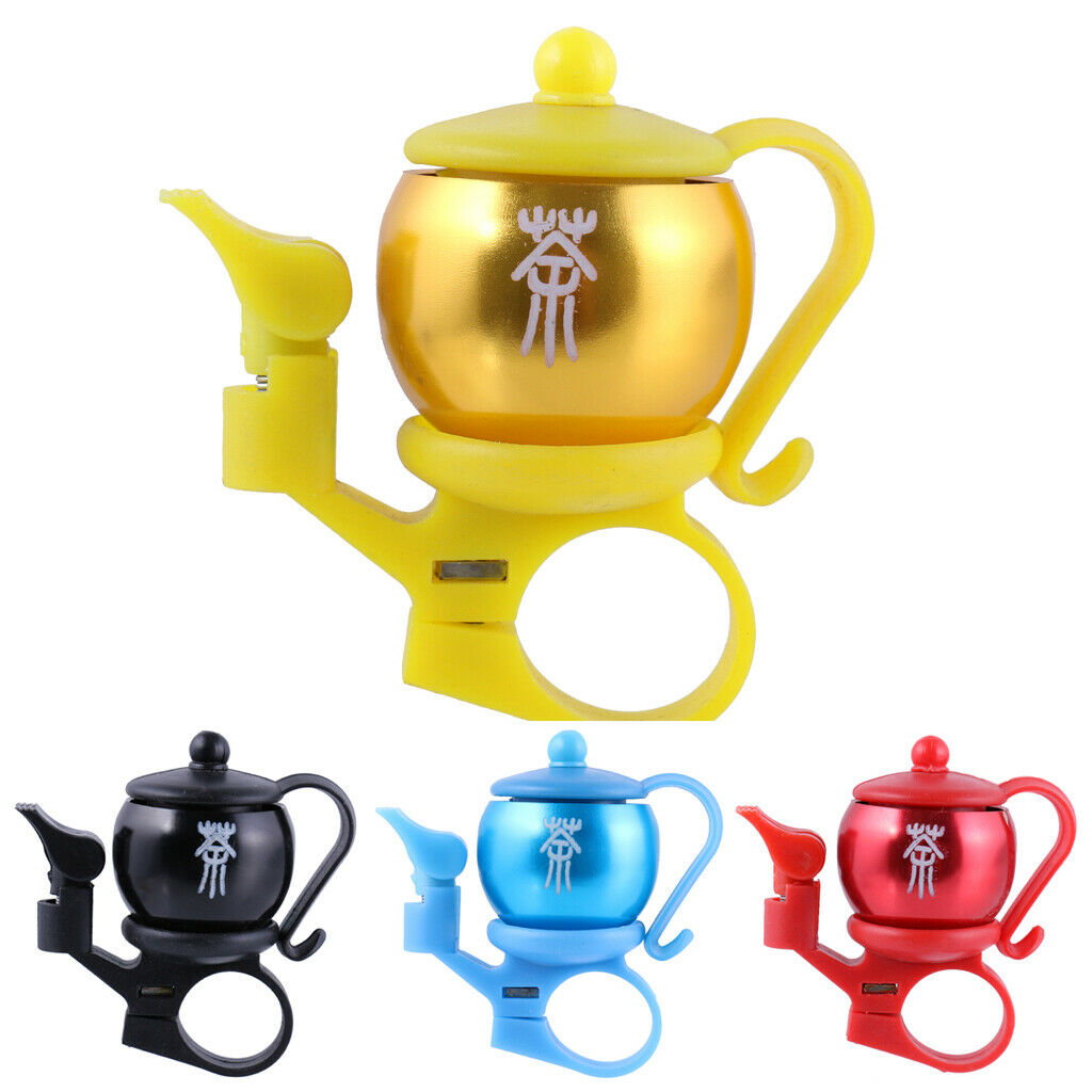 Aluminum Alloy Teapot Shaped Bicycle Bike Handlebar Bell Blue