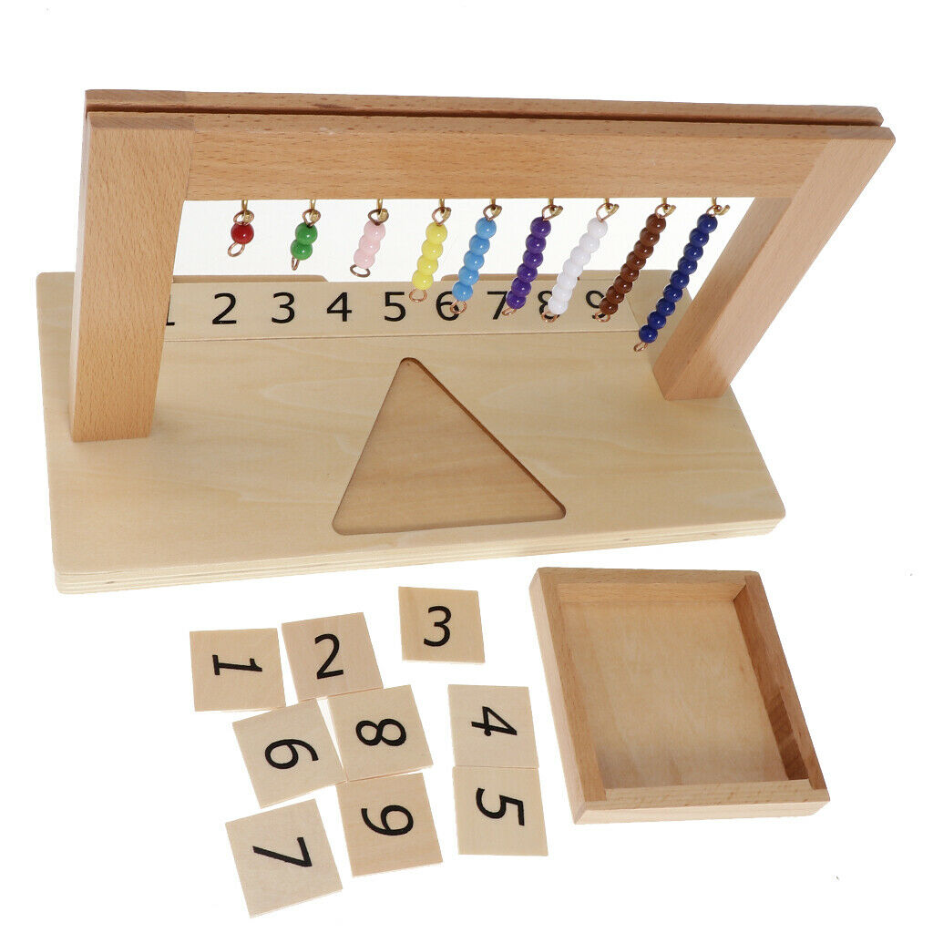 Math Learning Game Bank Game 1-9 Numbers Beads And Number Cards Set