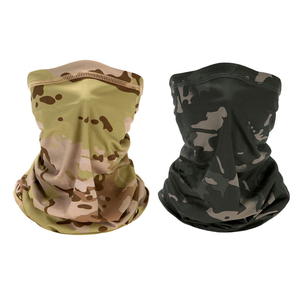2x Silk Like Cycling Face Guard Balaclava Scarf Ski Neck Warmer Helmet Liner