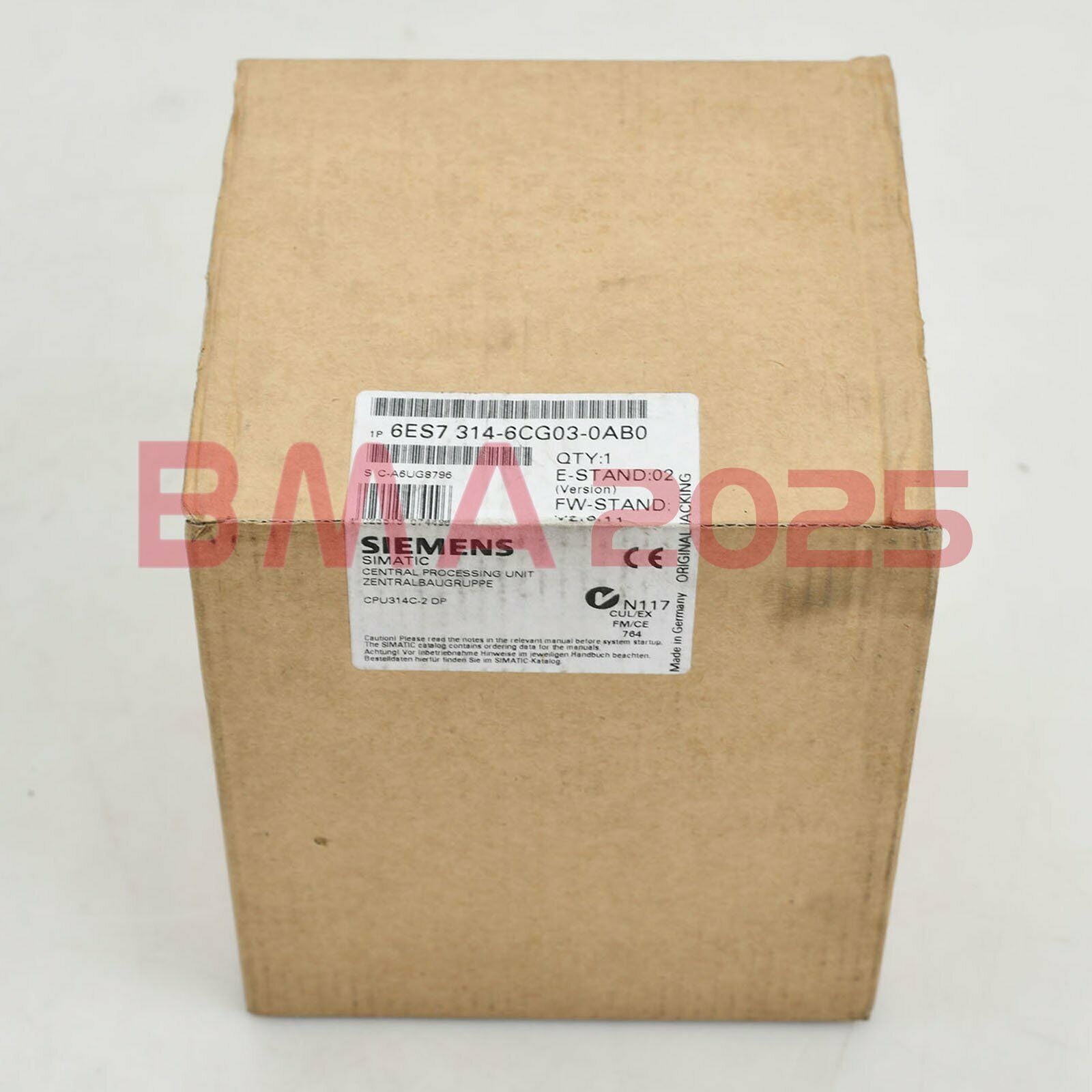 New 6ES7314-6CG03-0AB0 6ES7 314-6CG03-0AB0 1 year warranty DHL free Ship SM9T