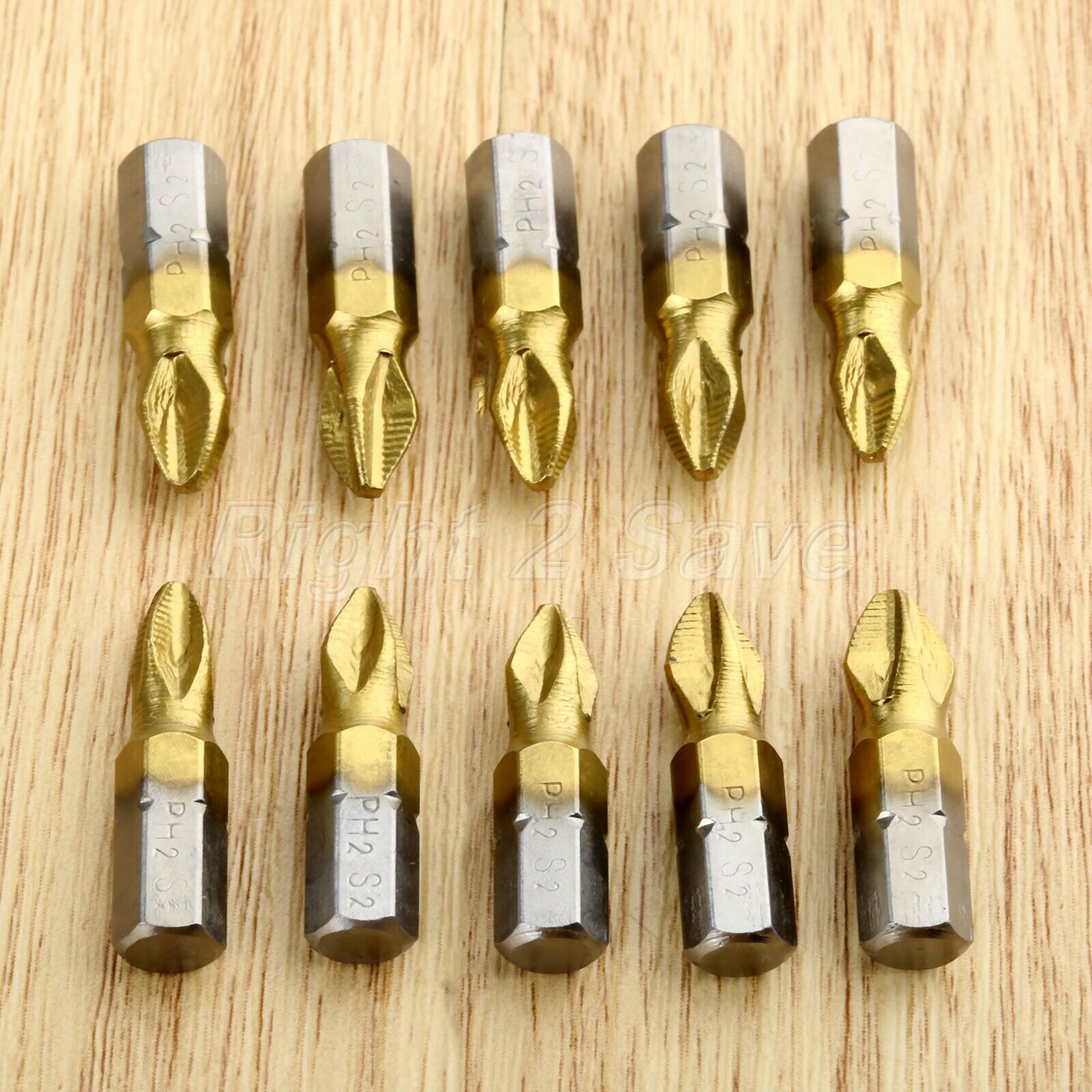 10PC 20mm Hex Shank PH2 Screwdriver Bits For Impact Drill Cross Head Screwdriver