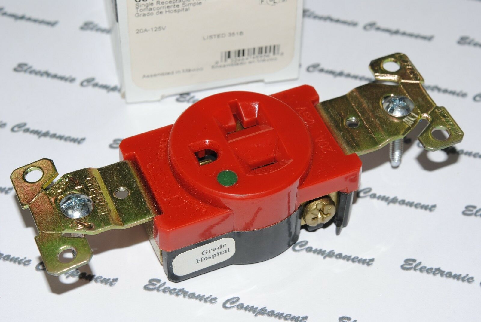 1pcs - COOPER WIRING 8310RD Premium Hospital Single Receptacle 20A-125V Outlet