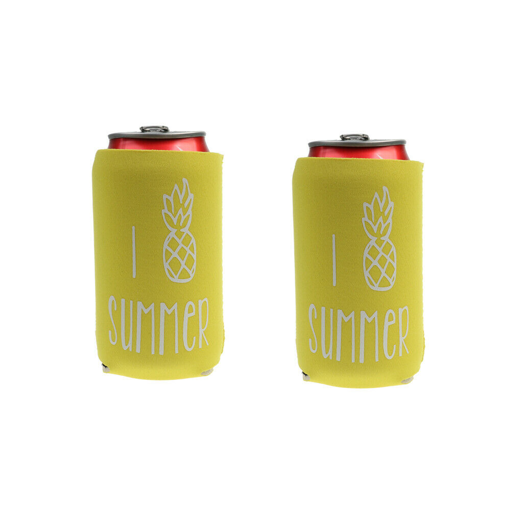 1Pair of Beer Bottle Cooler Tropical Pineapple Hawaii Beach Party Pool Accessory