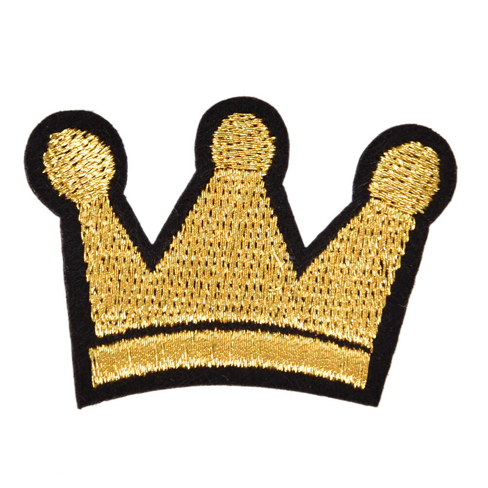 Crown IronOn Patch SewingOn Embroidered Applique Fabric Badge for Jacket C.l8