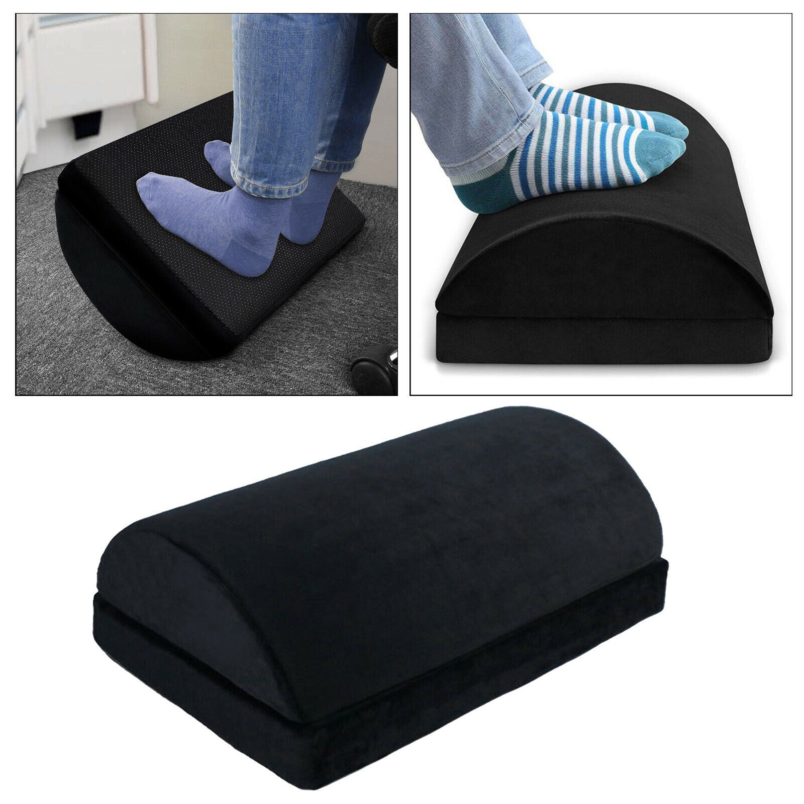 Foot Rest Under Desk Cushion Home Footrest Non Slip Bottom Washable Black