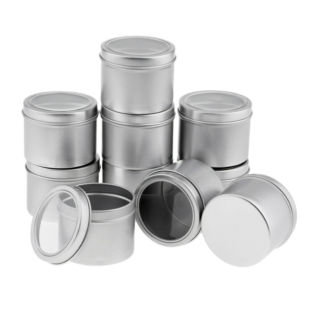 10pcs 100G Round Empty Aluminum Metal Tin Mini Jar Containers for Beauty Make Up