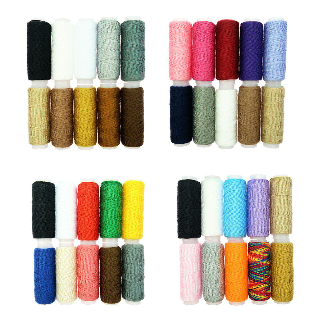 10Pcs Polyester Sewing Thread Spools 54.6 Yards/Roll