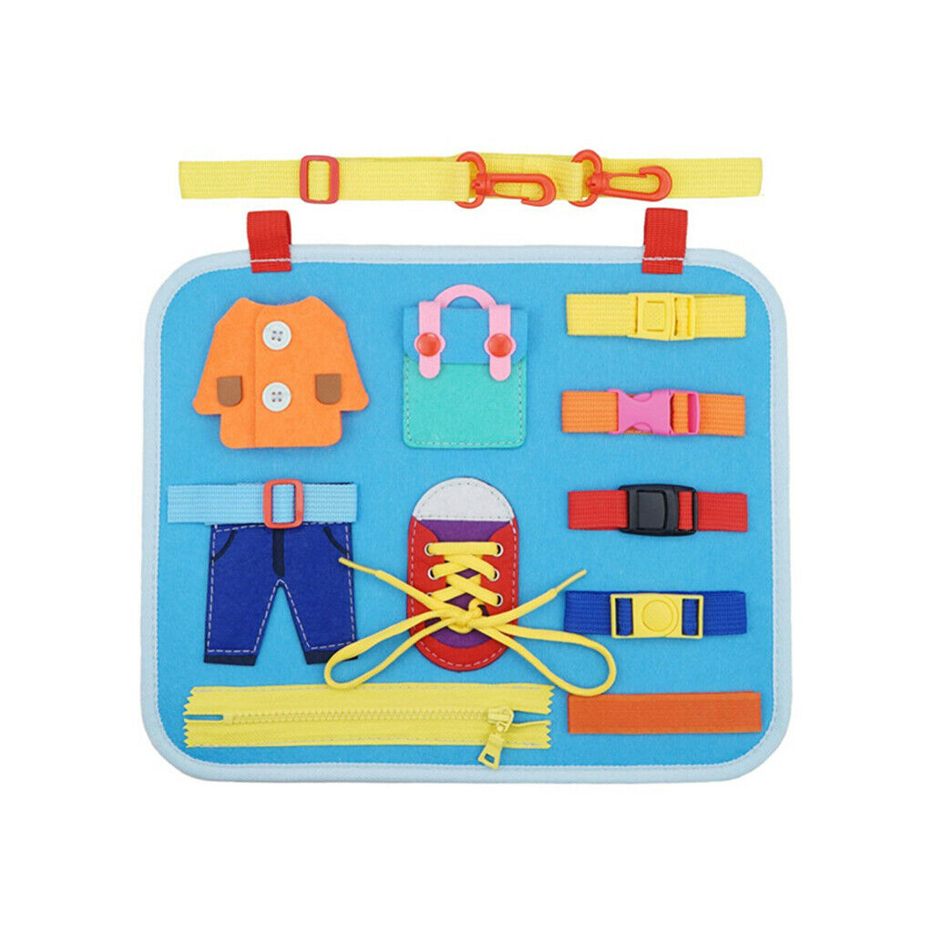 Felt Cloth Busy Board Dress Skills Educational Sensory Toys for Toddler Kids
