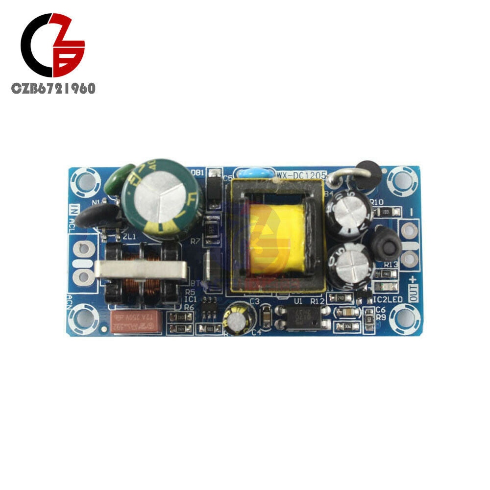 AC-DC Transformer Power Supply Module AC 110V / 220V to DC 12V 1A Low Wave Board
