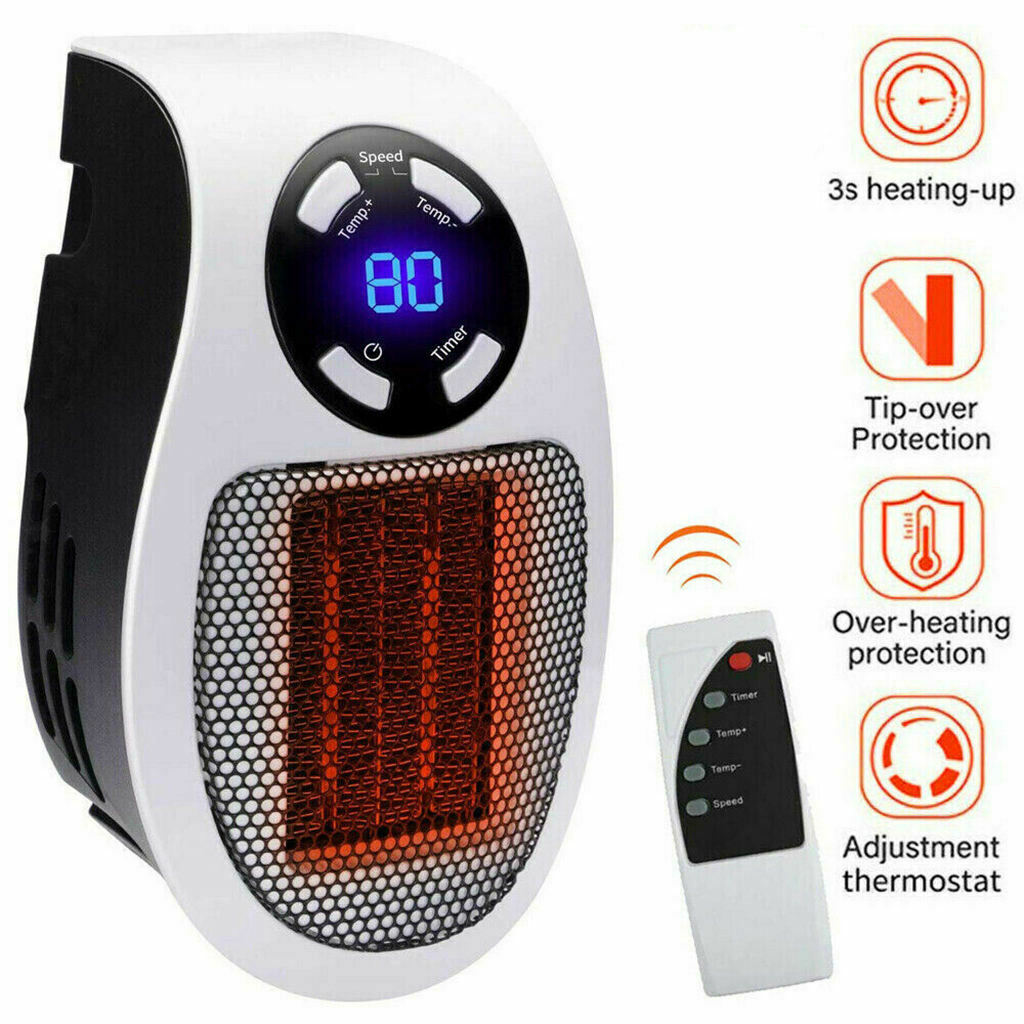 Electric Fan Heater Adjustable Small Air Conditioner Heater Black