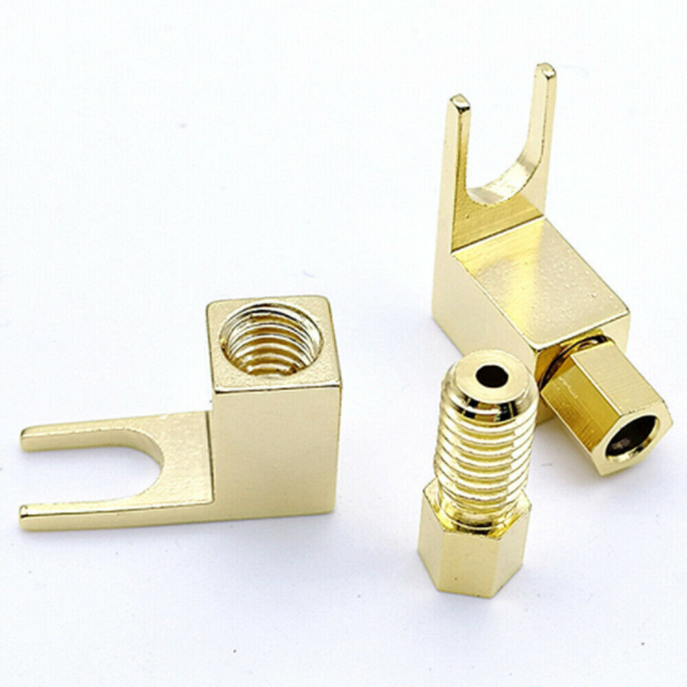 2pcs Banana to Spade Adapter Plugs Y Type Speaker Cable Connector Banana Socket