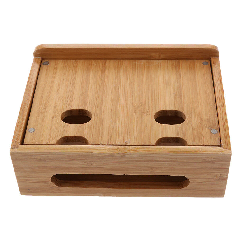 Multi Device Bamboo Charging Station & Organizer for Phone,Laptops,Tablets