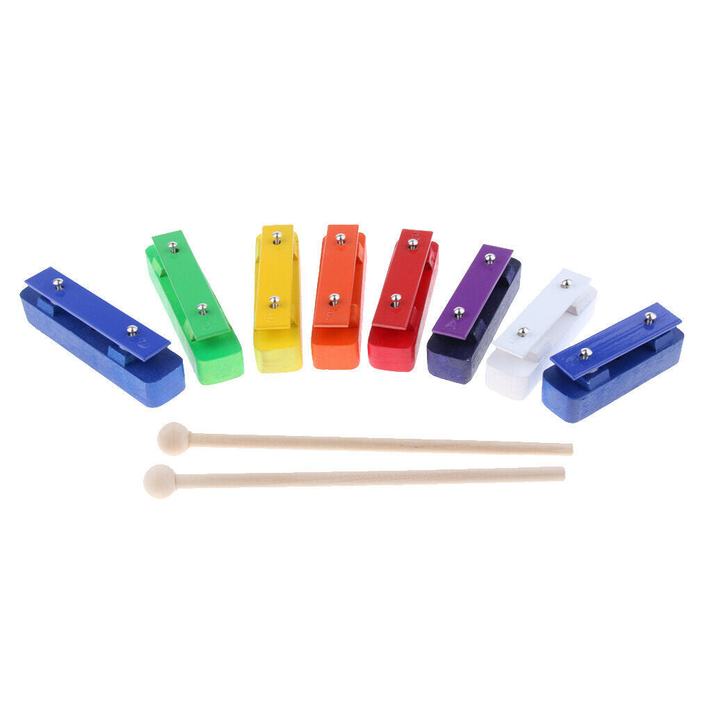 Novelty Wood Children Hand Percussion Toys Colorful 8-notes Xylophone Sound
