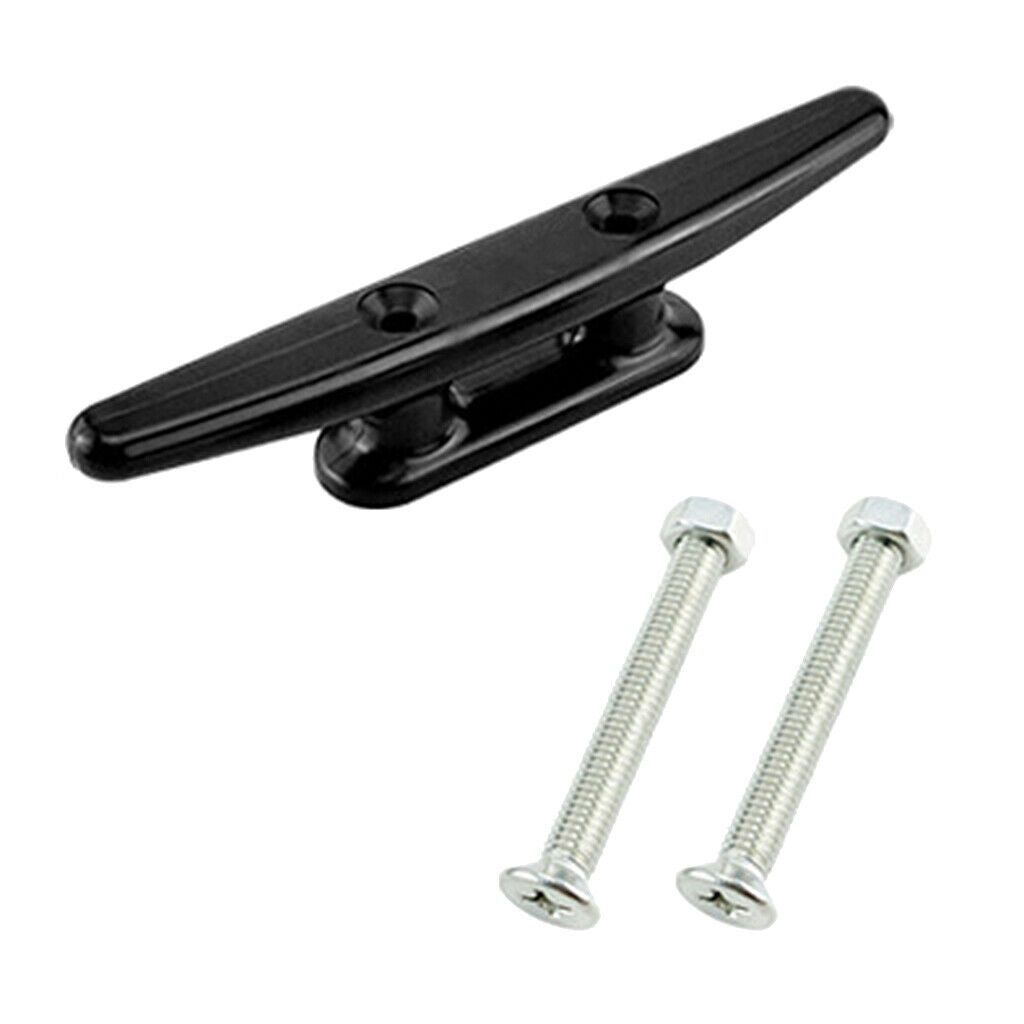 4" Durable Yacht Dinghy Boat Mooring Deck Cleat Fastener Open Base Black