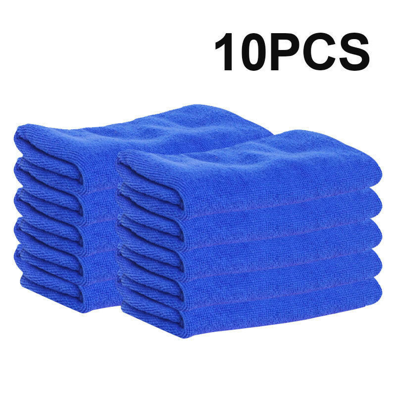 10pcs BLUE Microfibre Cleaning Auto Car Detailing Soft Cloths Wash Towel Duster