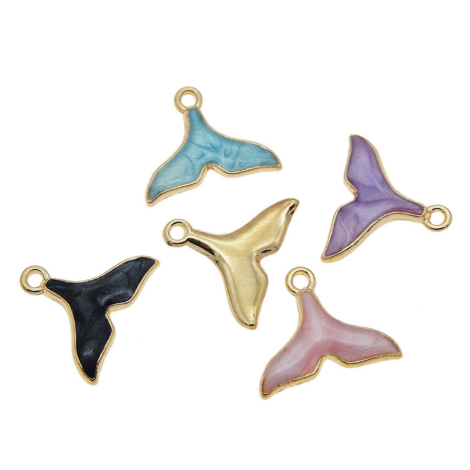 Mixed Enamel Alloy Mermaid Tail Pendants Charms Jewelry Accessories 30pcs/lot