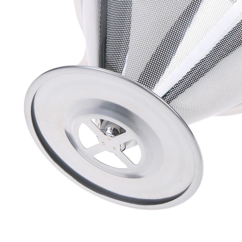 Reusable coffee filter holder stainless steel brew drip coffee funnel metal DD