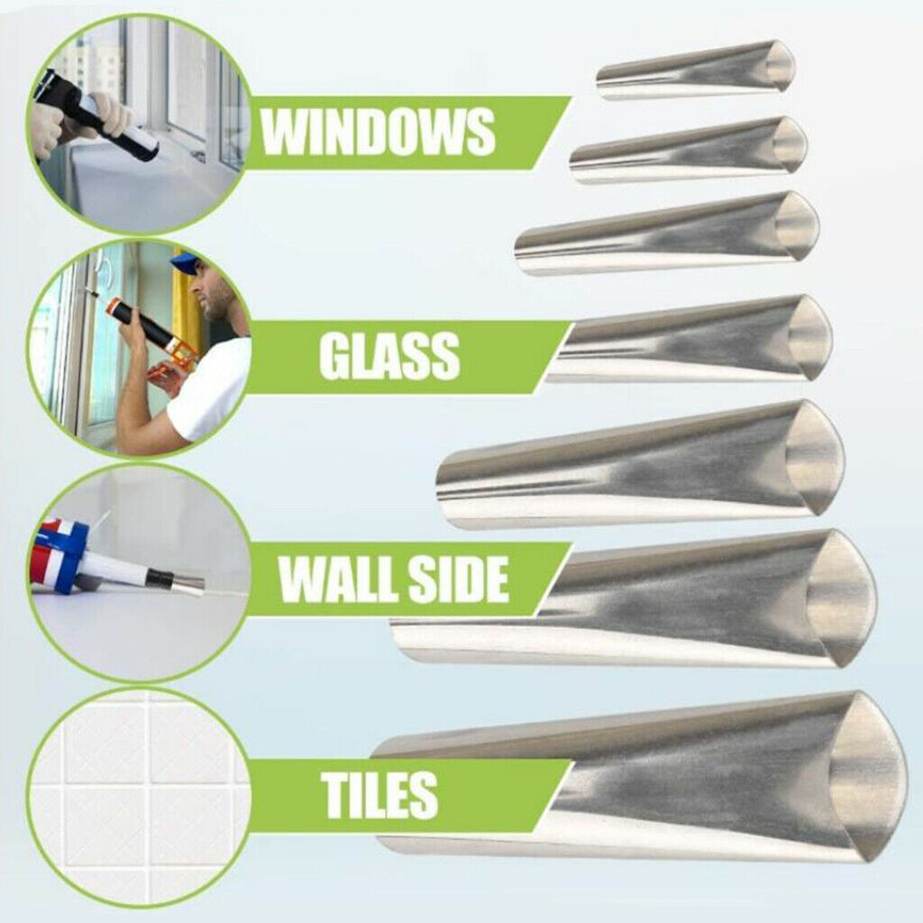 20pcs Caulking Finisher Nozzle STAINLESS Push Rod Caulking Applicator Tool