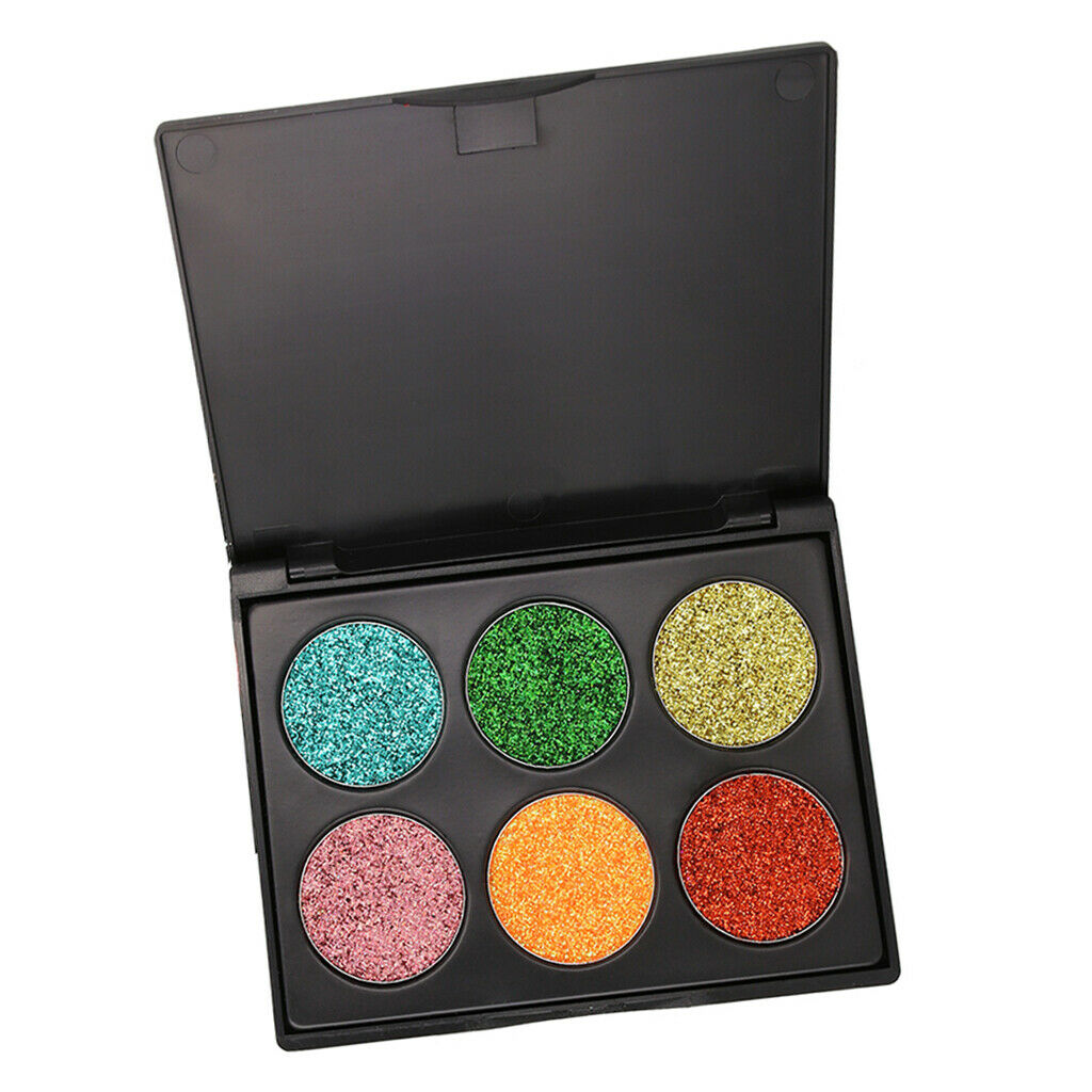 6 Shades  Glitter Matte Eyeshadow Palette Beauty Makeup Cosmetic Kit - #C