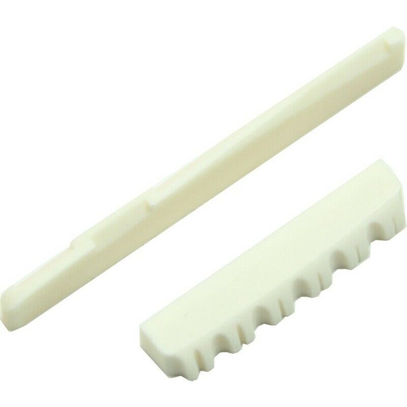 5X(1Set Ivory Bone Bridge Saddle And Nut For 6 String Acoustic Guitar Q9I5)