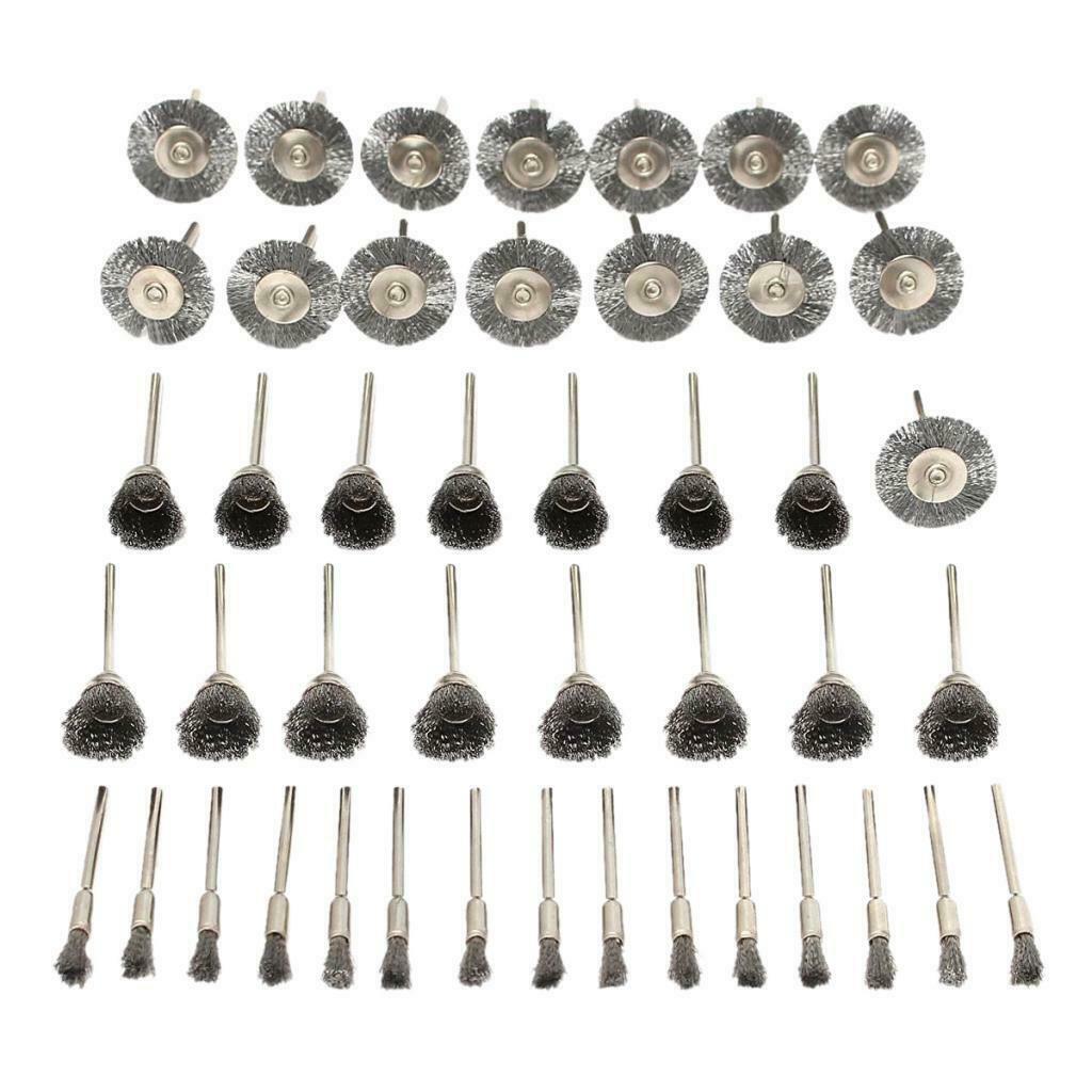 45Pcs Brass Steel Wire Brush Polishing Wheels Full Kit Set for Rotary Tools