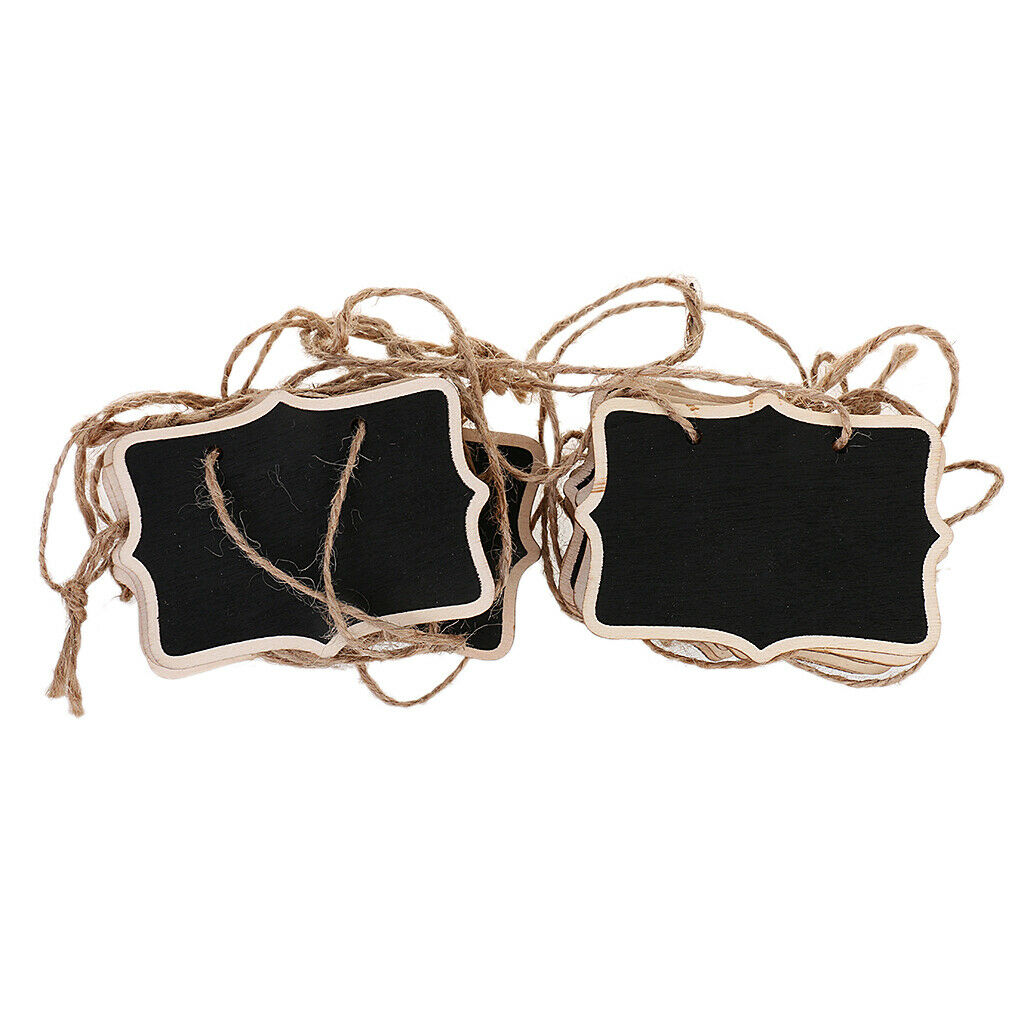 30 Pieces Wooden Plaque sign Hanging Tags Blackboard Chalkboard Memo Party Chalk