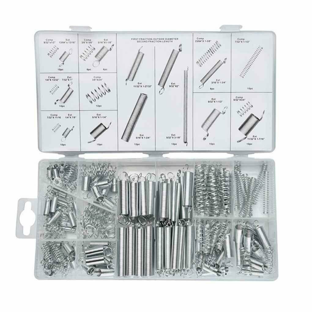 200Pcs Extension&Compression Spring Assortment Set Zinc Plated 20 Sizes Extended