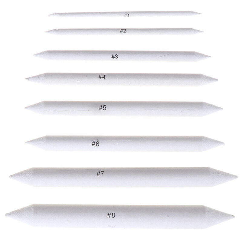 8pcs Blending Smudge Tortillon Stump Sketch 8 Sizes Art Drawing To.l8