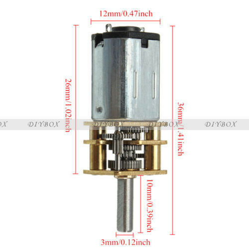 2PCS DC 6V 30RPM Micro Speed Reduction Gear Motor with Metal Gearbox Wheel N20
