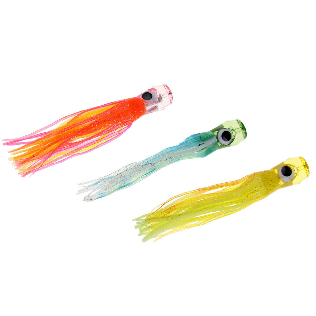 4pcs Squid Fishing Lure Octopus Skirt Lure Marlin Trolling Lure Saltwater