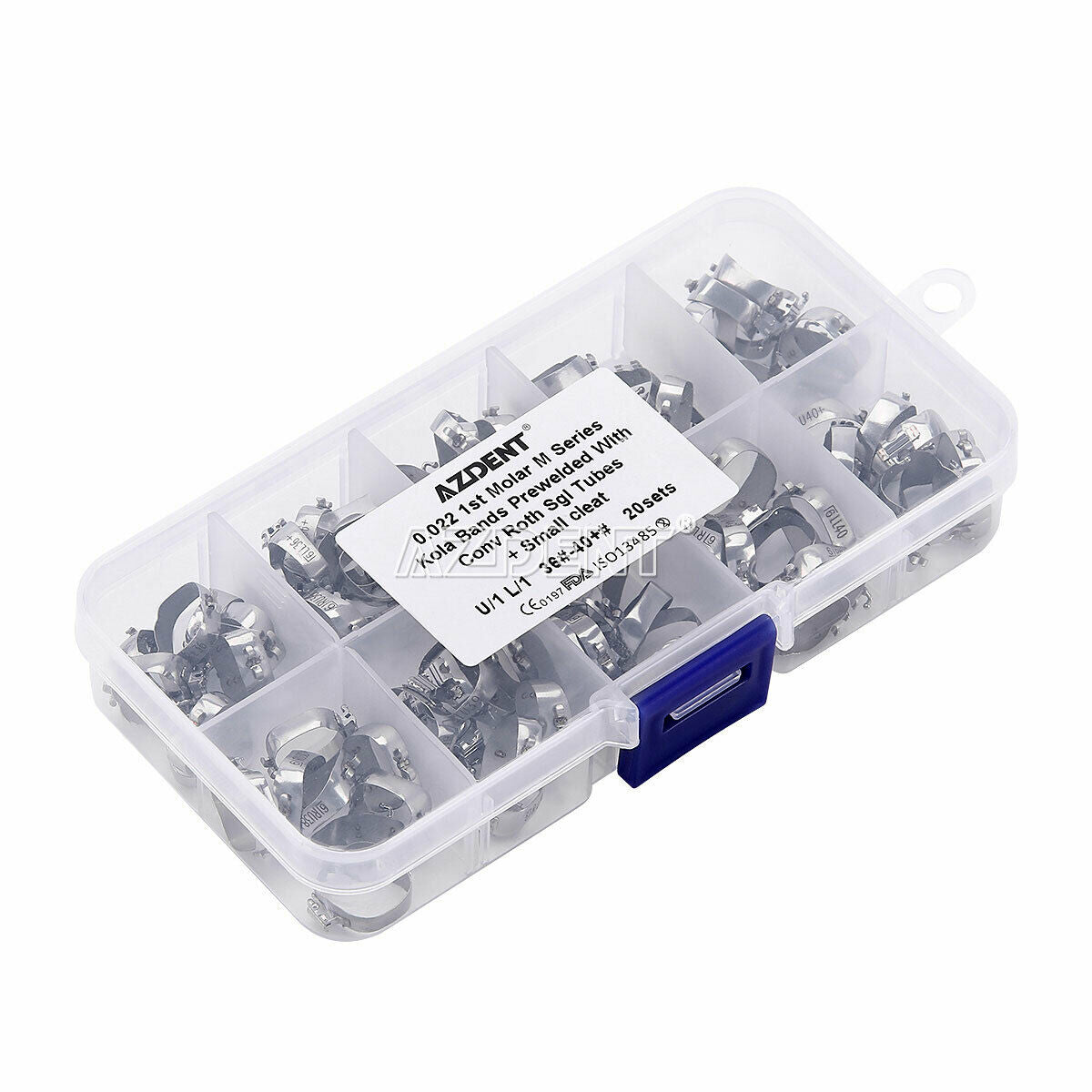 20set Dental Orthodontic 1st Molar M Bands &Buccal Tube Conv Roth.022 36#-40+#