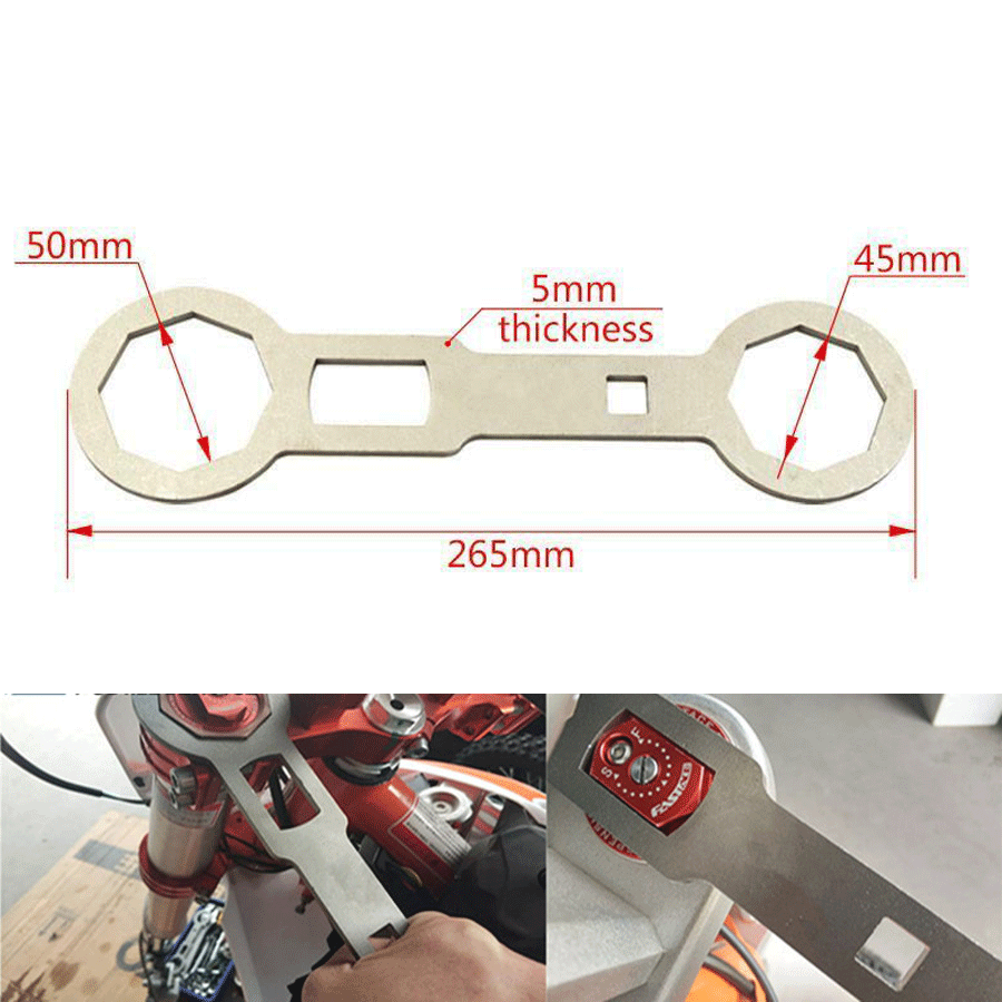 46mm/50mm CNC Fork Cap Wrench Front Shock Absorber Removal Tool Stainless Steel