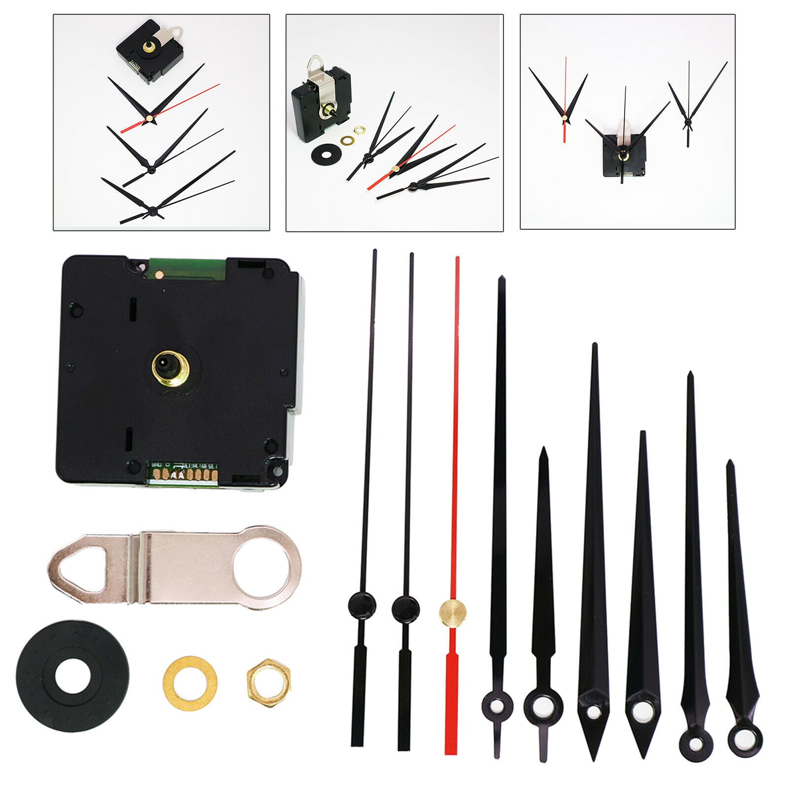 Radio Controlled Clock Movement Non Ticking with 7 Clock Hands Sets Repair