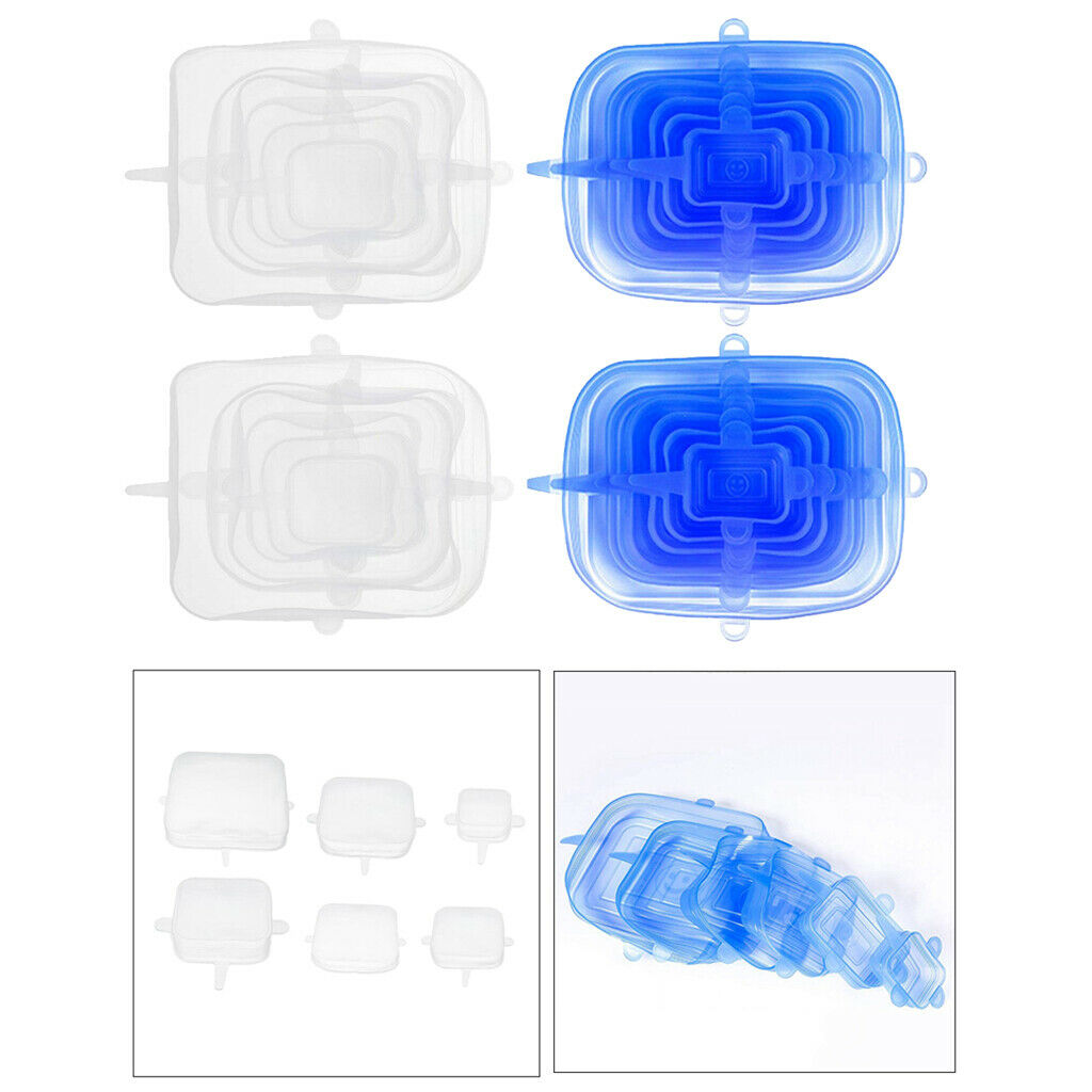 24x Universal Silicone Stretch Lids Round Food Storage Covers for Bowl Pots